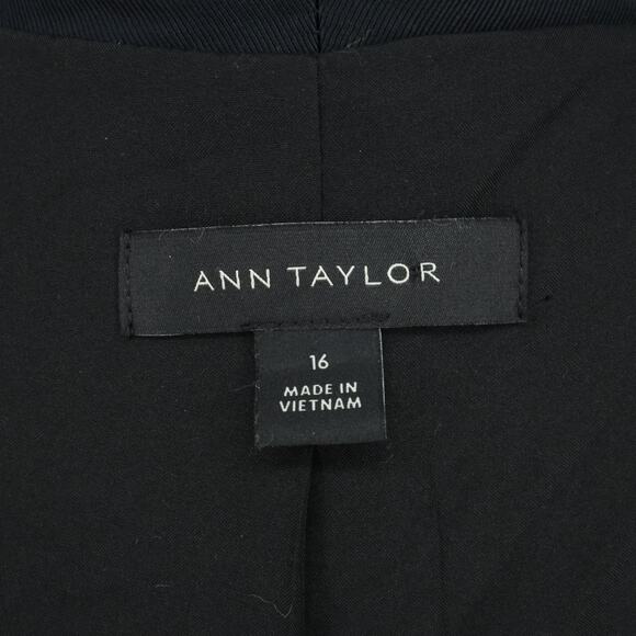 Ann Taylor Jacket Womens 16 Beige Ivory Double Breasted Fringe Lined Blazer - Picture 3 of 16